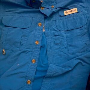 Two, boys, size 8 button up short sleeve shirts-Magellan and  papersenim&cloth